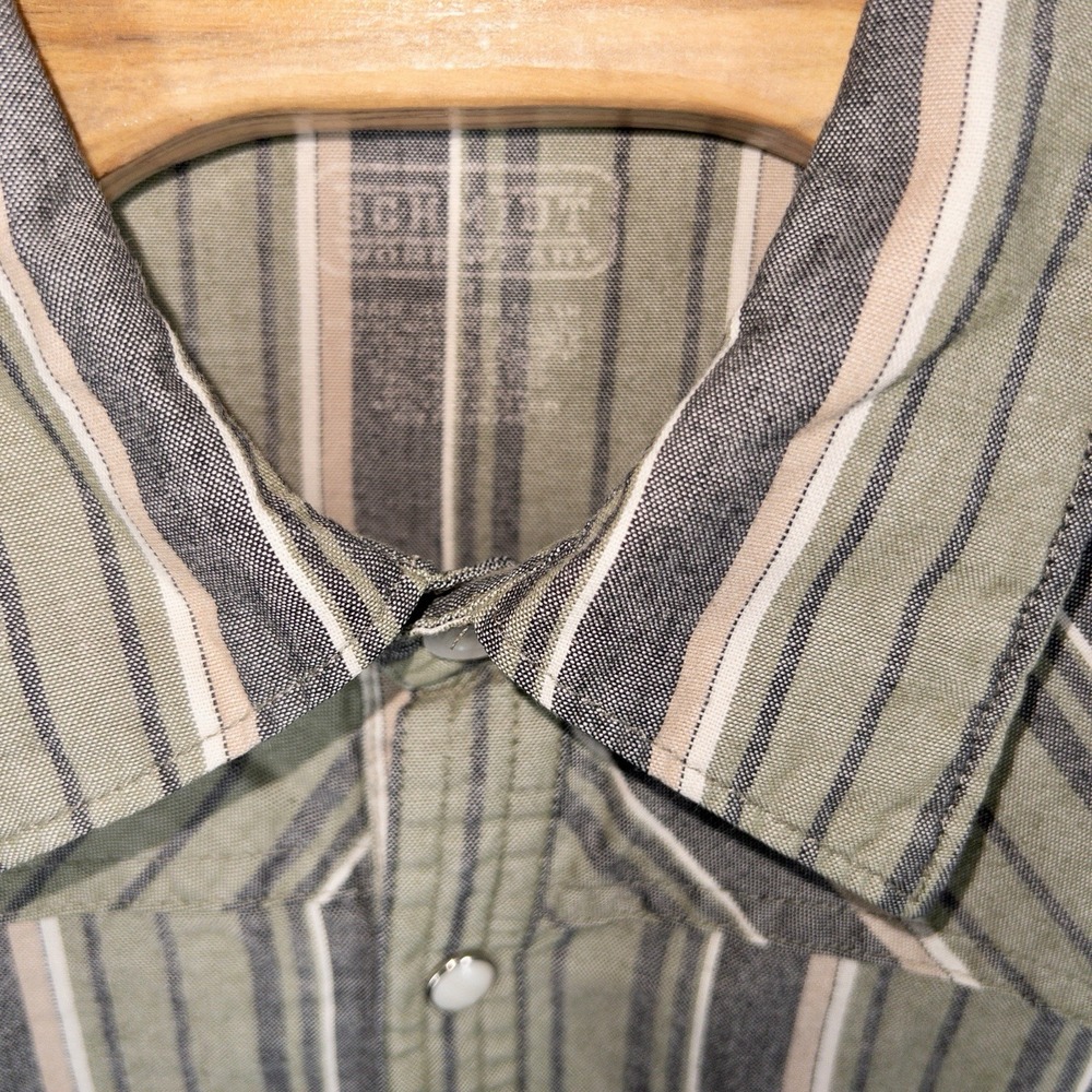 C E Schmidt Men's Western Work Shirt Med Long Sleeve Snap Front - Picture 6 of 10